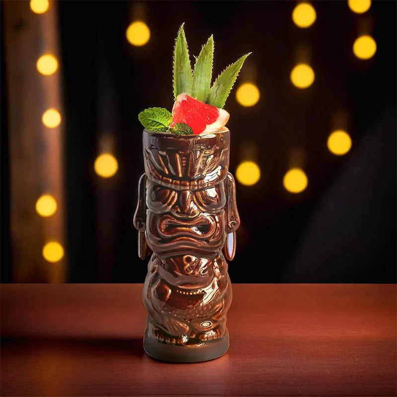 Tiki brown black background