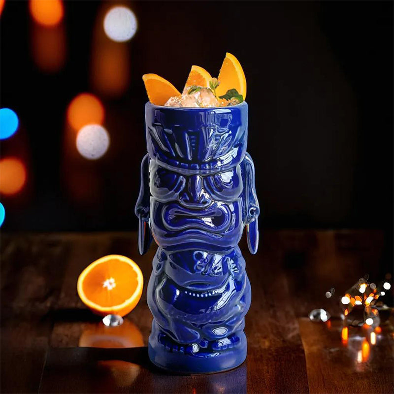 Tiki blue black background