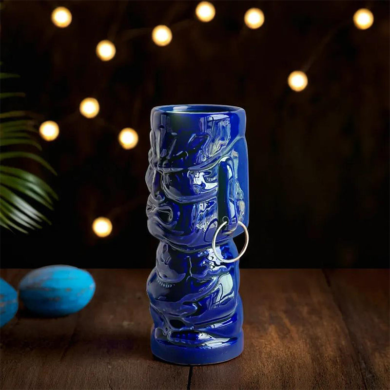 Tiki blue black background