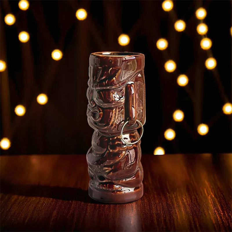 Tiki brown black background