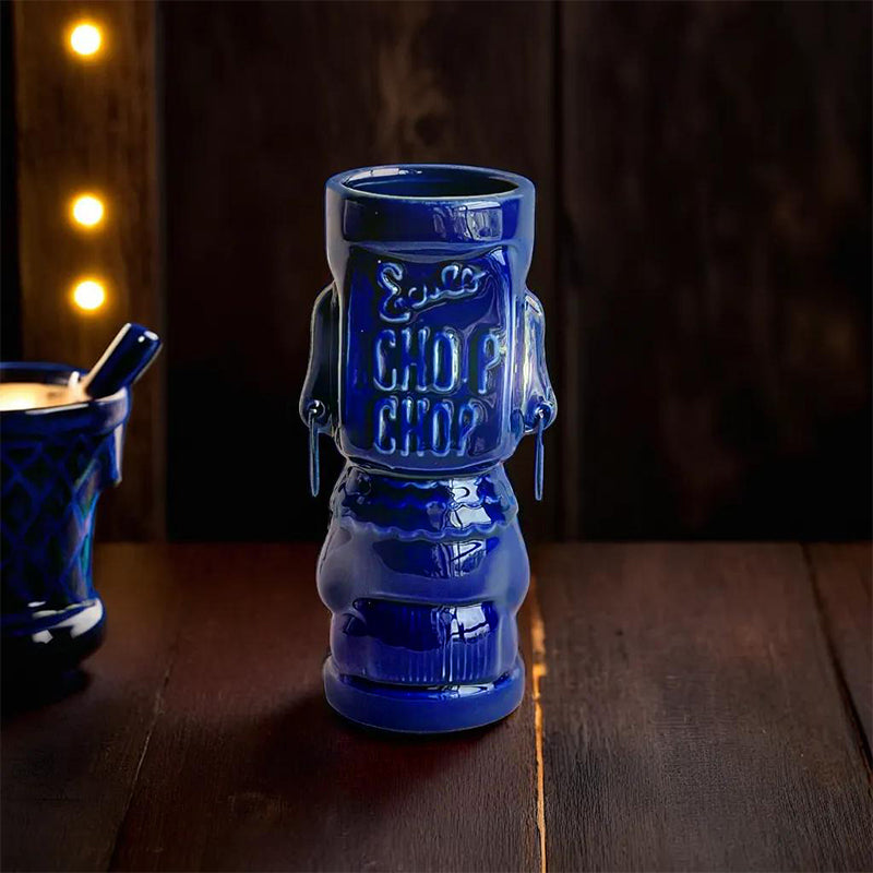 Tiki blue black background