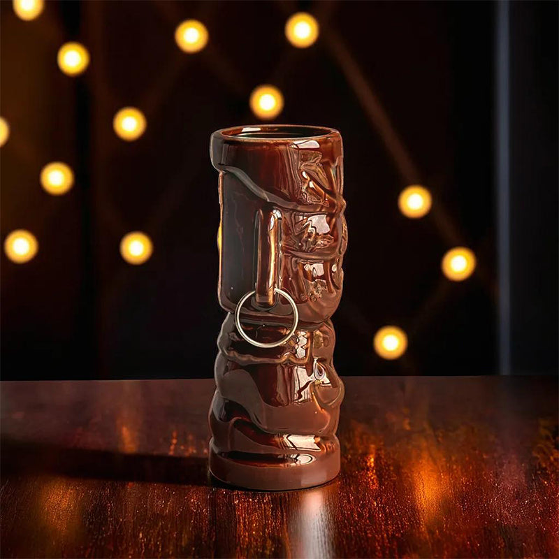 Tiki brown black background
