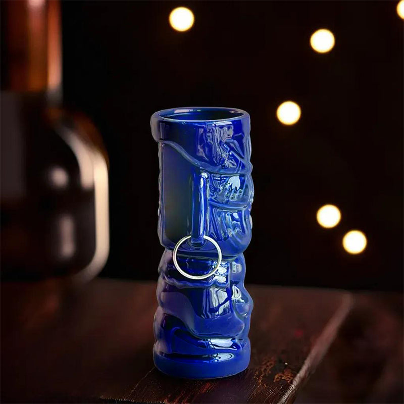 Tiki blue black background