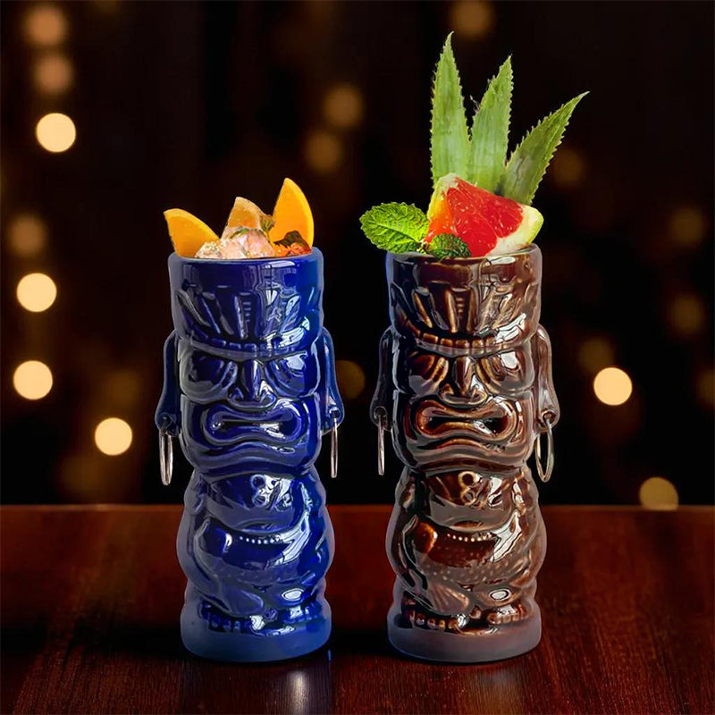 Tiki blue black background