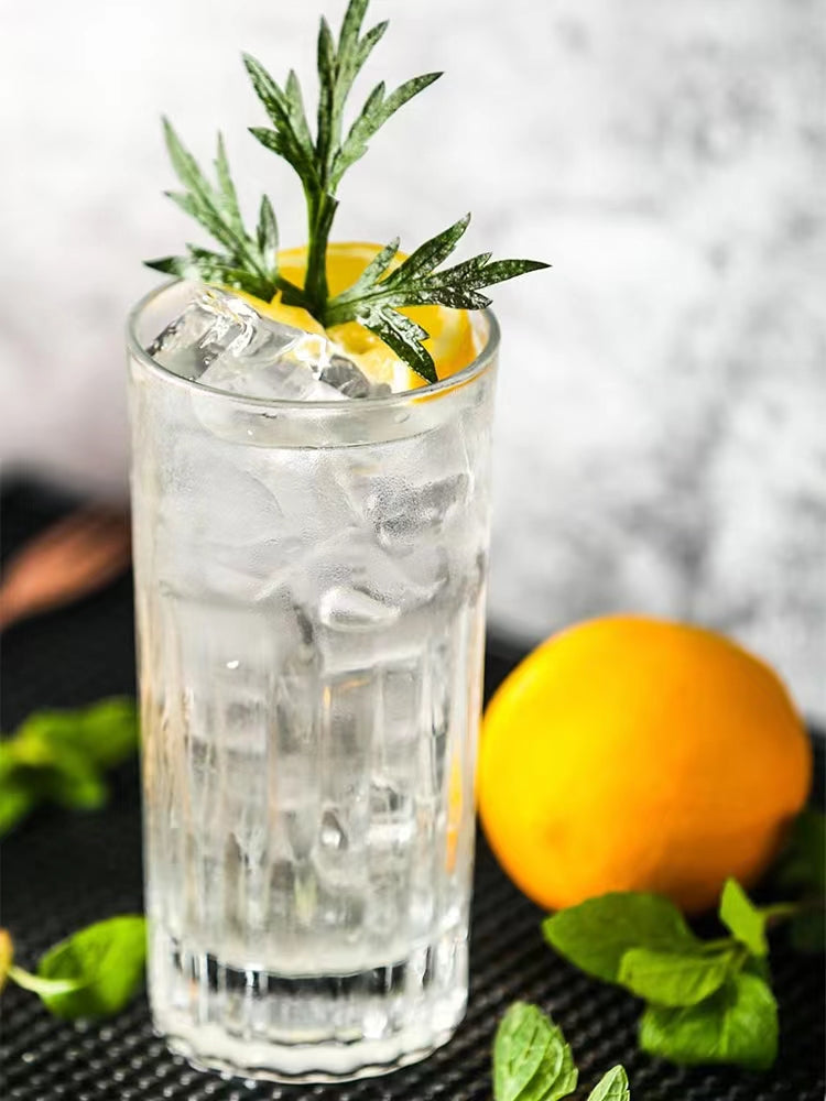 320ML-European Retro Embossed Cocktail Glass Long Island Ice Tea Cup Glass Long Drink Cup Collin Cup Carved Cup Juice Cup