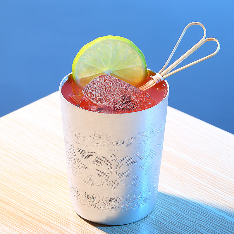 Etched 260ML Stainless Steel Mint Julep Cup for bar