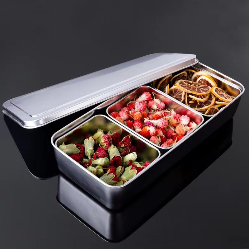Fruit Storage Box with Lid Fresh-Keeping Box Seasoning Box Cocktail Seasoning Box Fruit Box Bar Home