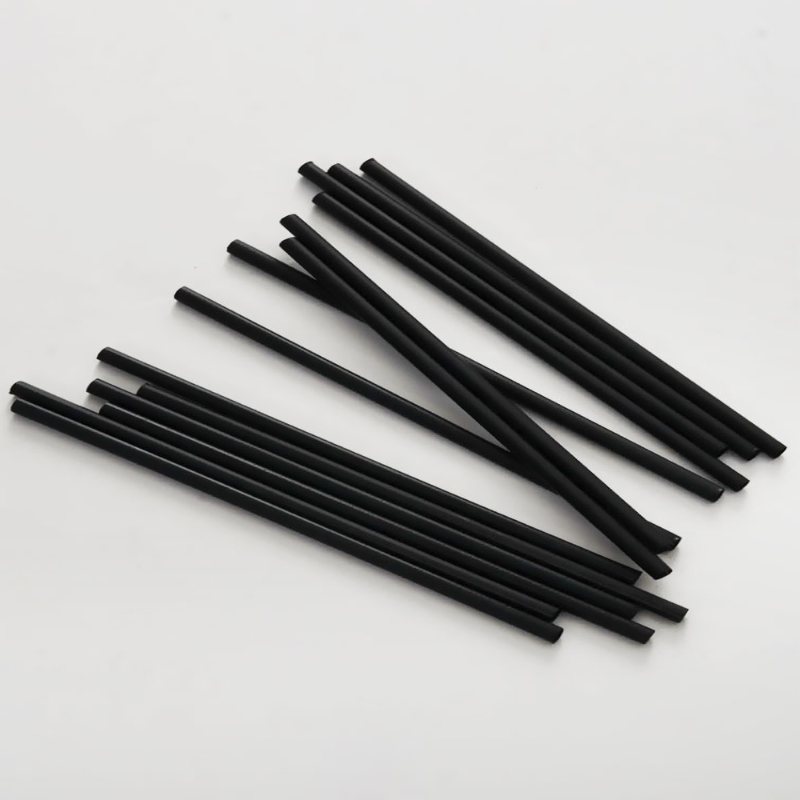 Thin Straight Straw Plastic Disposable Black Short Bar Cocktail Decoration Small Fruit Drink