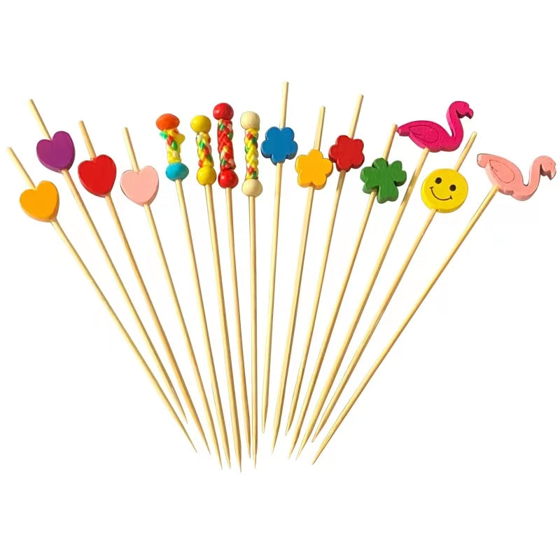 Disposable Fruit Stick Bamboo Stick Flower Stick Creative Art Toothpick Cocktail