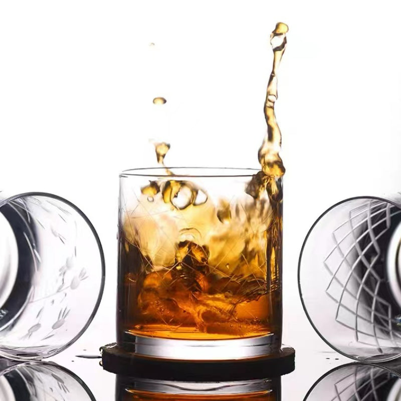 Engraved Crystal Stemless Unbreakable Old-fashioned Whisky Glass