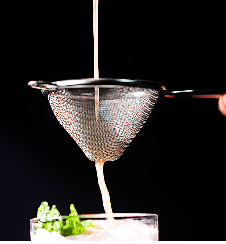 Fine Mesh Stainless Steel Strainer - Cocktail Strainer with Handle - For Bars & Kitchens