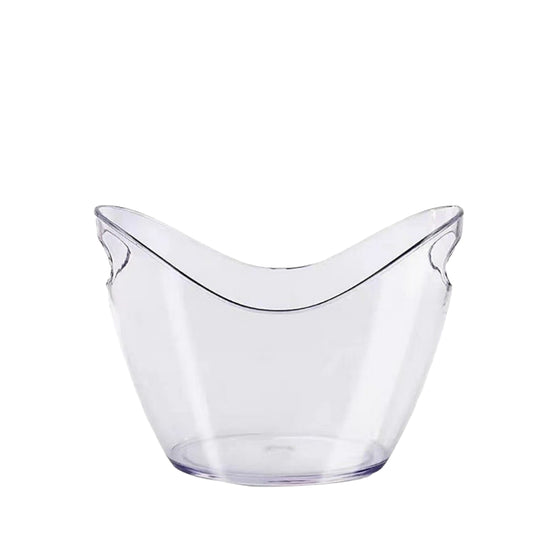 Optional Logo Custom Acrylic Ice Bucket with Handles Beer Plastic Ice Buckets for Party