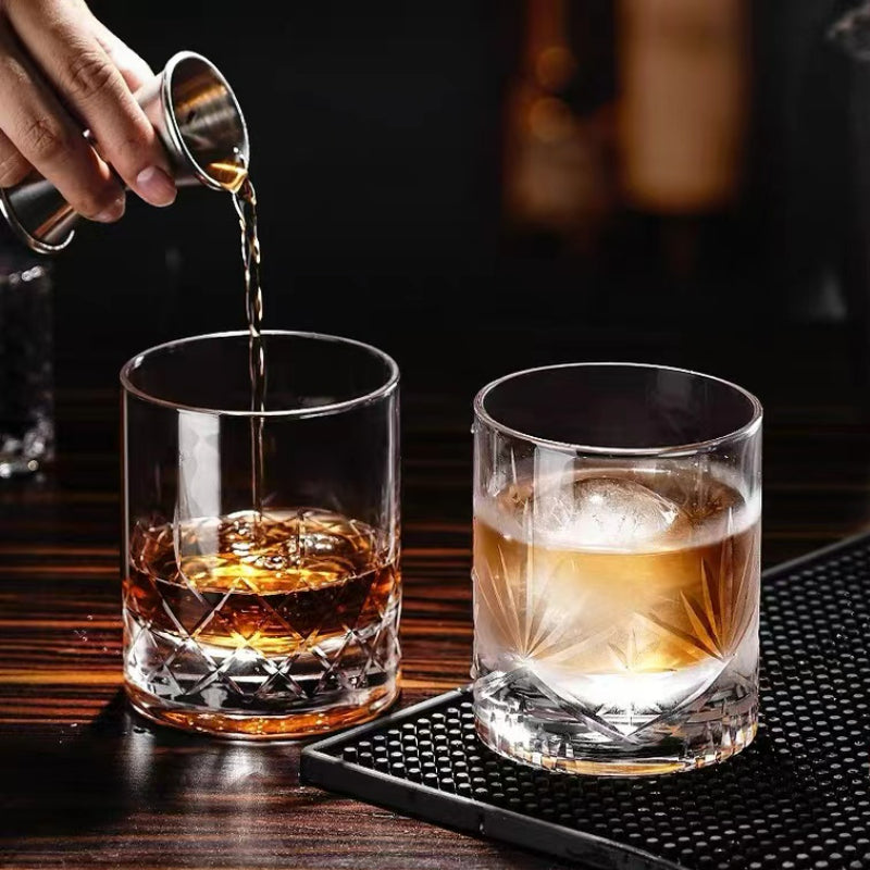 Engraved Crystal Stemless Unbreakable Old-fashioned Whisky Glass