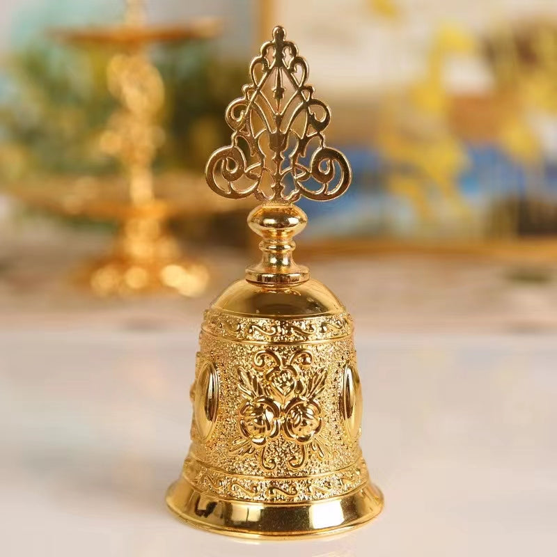 Nordic Style Metal Bronze Retro Hand Rattle Bell Bell Kitchen Pass Vegetable Bell Cocktail Bell