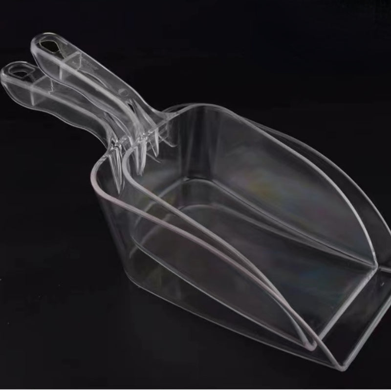 Plastic Transparent Ice Scoop Rice Spoon PC Material Ice Scraper Large Size for Supermarket and Bar