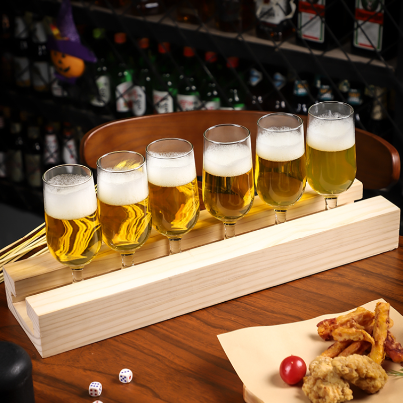 Wooden Rack Wine Glass Rack Glass Craft Beer Mug Pine Wood Cup Plate Creative Bar Clear Bar Beer Mug Holder