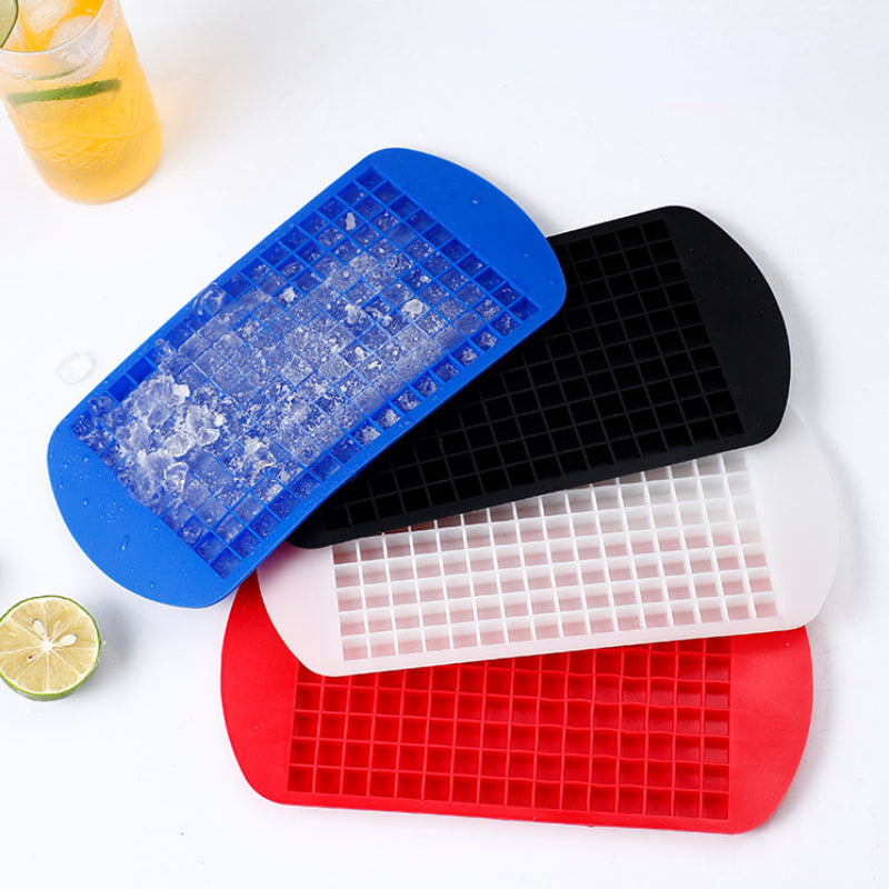 Silicone Mini Ice Cube Trays, 160 Crushed Ice Cube Molds Easy Release Small Ice Cube for Chilling Whiskey Cocktail