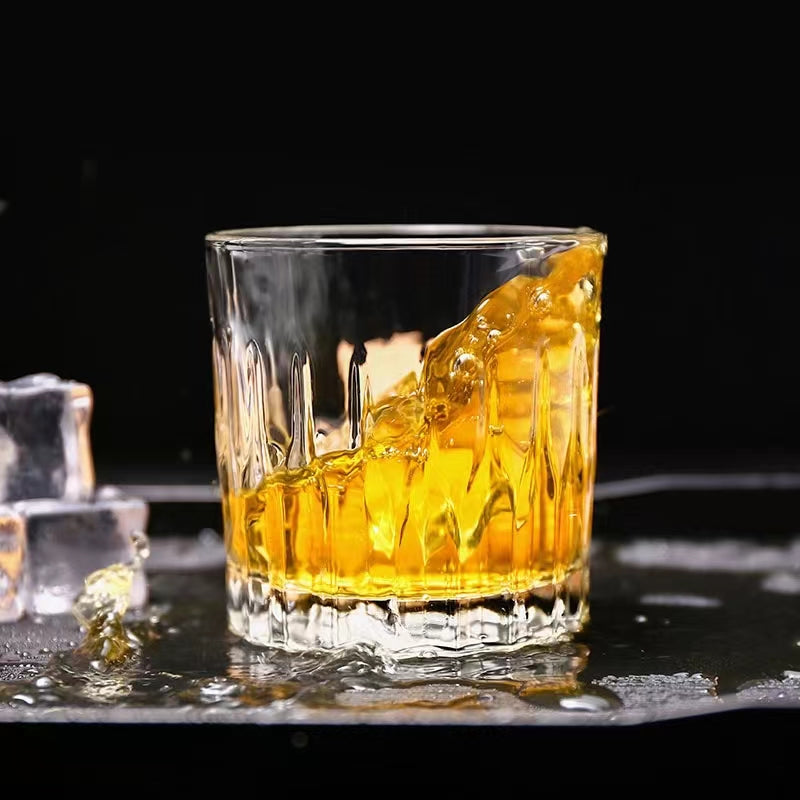 Thickened Pattern Glass Foreign Wine Glass Whiskey Glass Home Beer Glass Bar