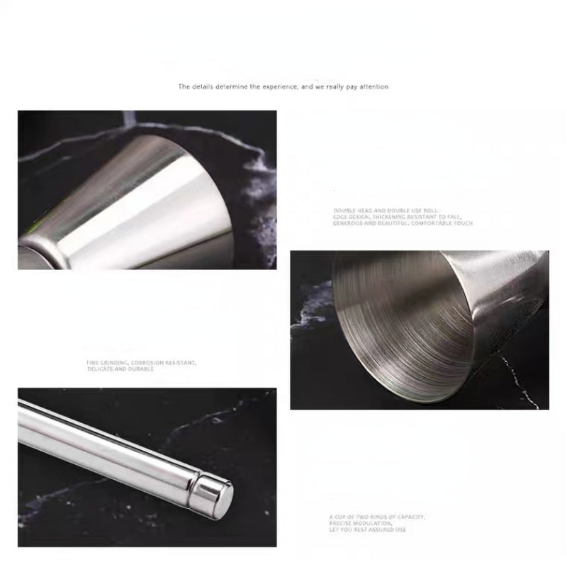 Professional Bar Tools Stainless Steel Japanese Style Jigger Double Measuring Cup Rose Gold, Silver Cocktail Bar Jigger