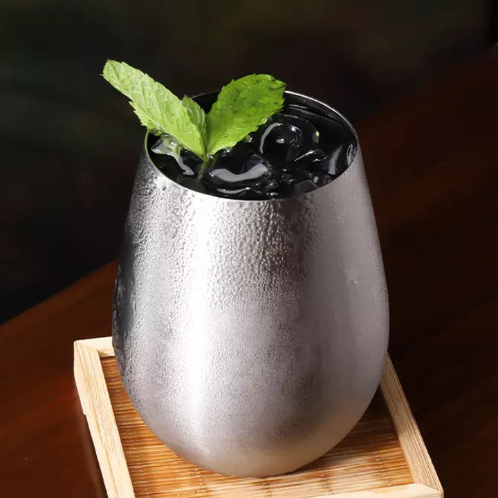 Stainless Steel Stemless Wine Glass Shaped Egg Cups