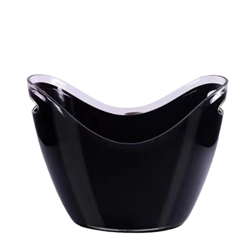 6 Color Optional Bucket Customizable Logo White Acrylic Ice Bucket with Handles Beer Plastic Ice Buckets for Party