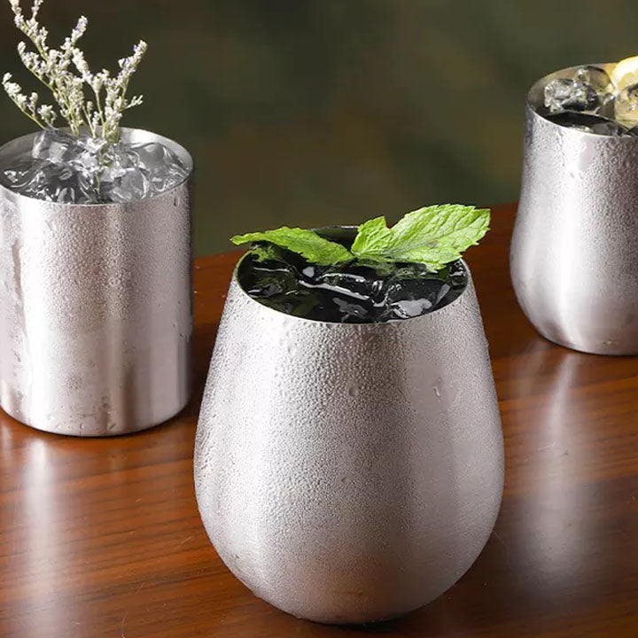 Stainless Steel Stemless Wine Glass Shaped Egg Cups