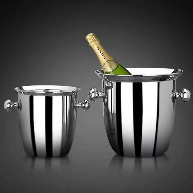 2L 5L Stainless Steel Thicken Ice Bucket Red Wine Ice Bucket Champagne Beer Bucket for Bar