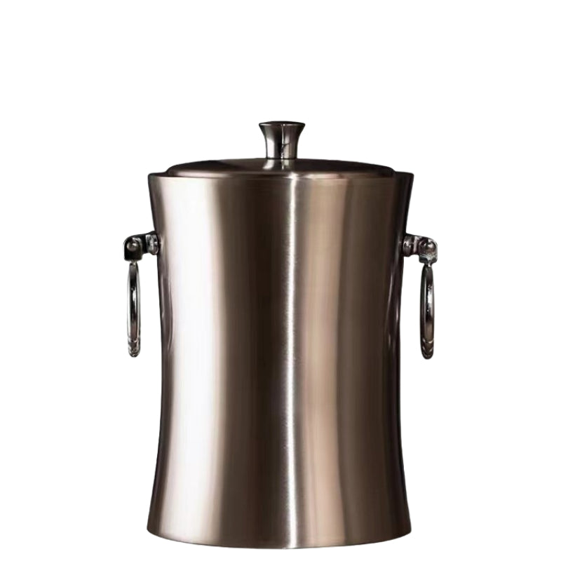 Custom Large Insulated Ice Bucket Stainless Steel Champagne Wine Beer Ice Bucket with Lid Tongs