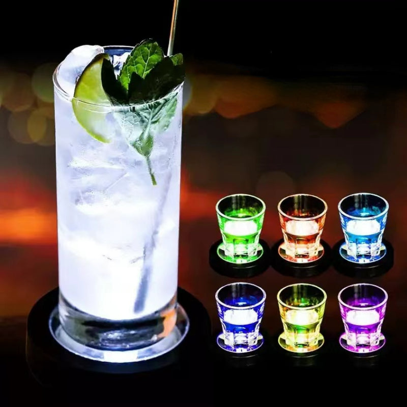 Colorful Changing LED Light Coasters Drink Glass Cup Coasters Bar Party Club Mats Decoration Xmas Gift