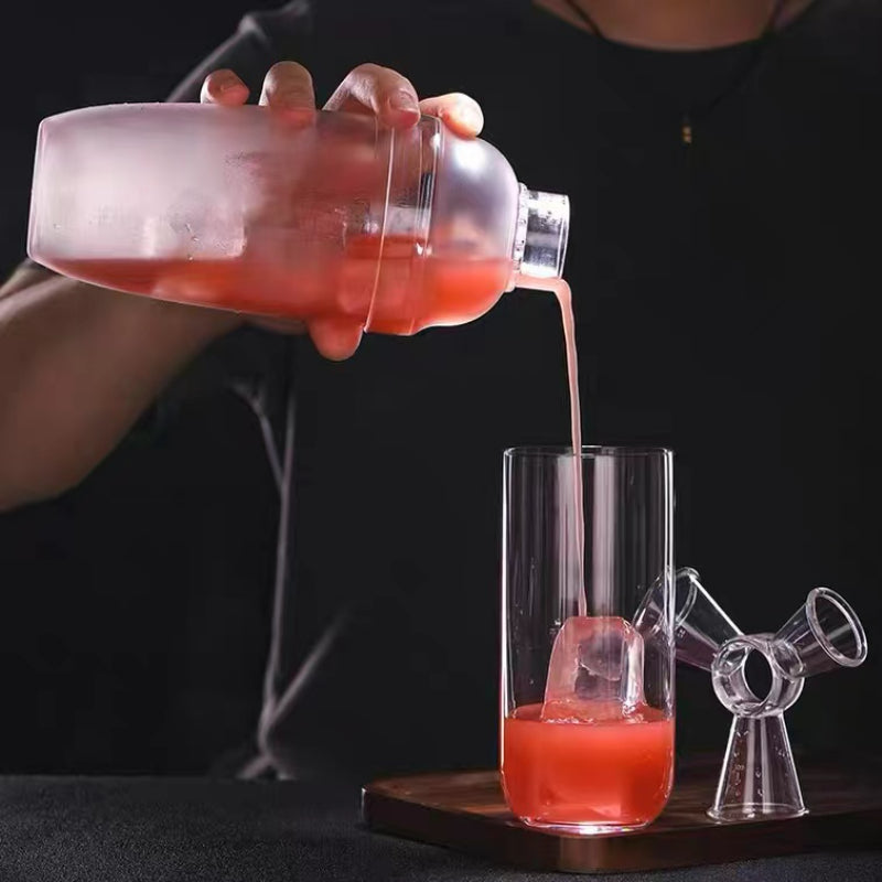 Bar Bartending Tool Transparent with Scale PC Resin Plastic Cocktail Shaker