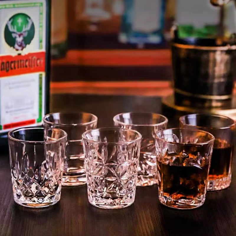 Japanese Style Shot Glasses Clearly Texture Whiskey Glass Cup for Bar