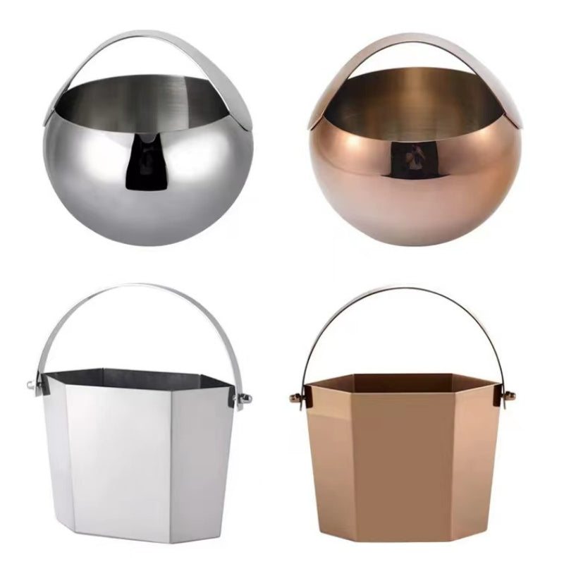 New Design Stainless Steel Ice Bucket with Handle for Beer