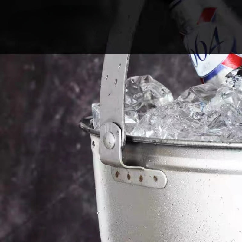 Hammered Ice Bucket Silver Stainless Steel Beverage Wine Chilling Bucket for Bar