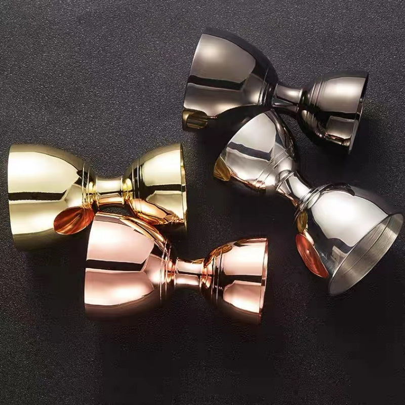 Barware Stainless Steel Commercial Jigger 2oz 1oz   Custom Color Measuring Jigger