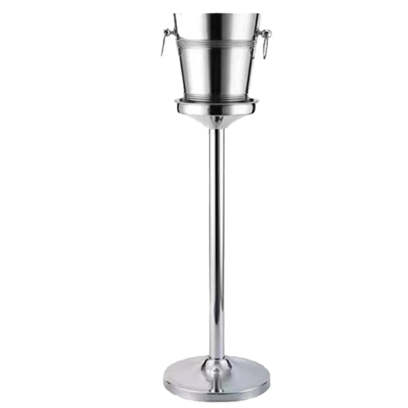 Silver Ice Bucket with Gold Ears and Stand for Bar Restaurant Catering Hotel