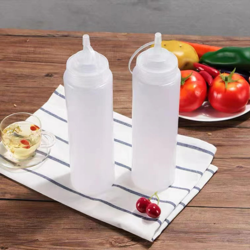 Food Grade Plastic Ketchup Honey Squeeze Packaging Bottles for Honey with Silicone Valve Cap