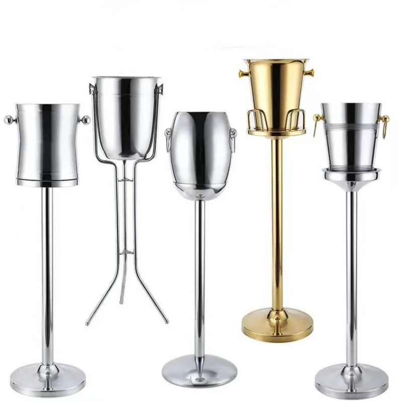 Wholesale Hotel Catering Ice Bucket Gold Stainless Steel Beer Ice Bucket Wares Nightclub Buffet Wine Cold Copper Metal Bucket