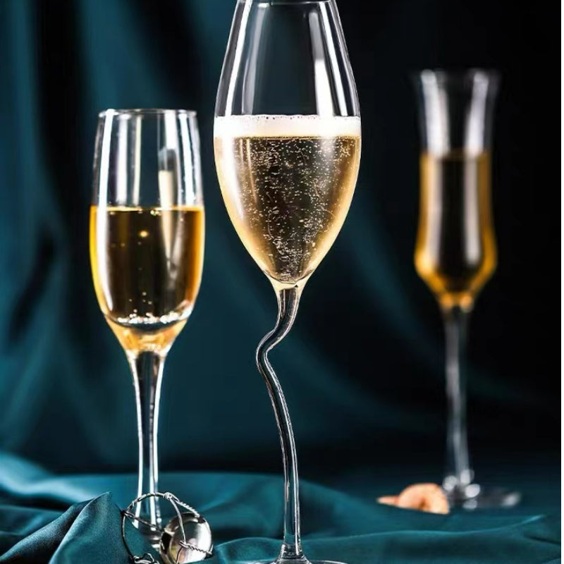 European style Lead-free Crystal Glass Grace Tulip Glass Goblets Red Wine Glass Creative Champagne Glasses