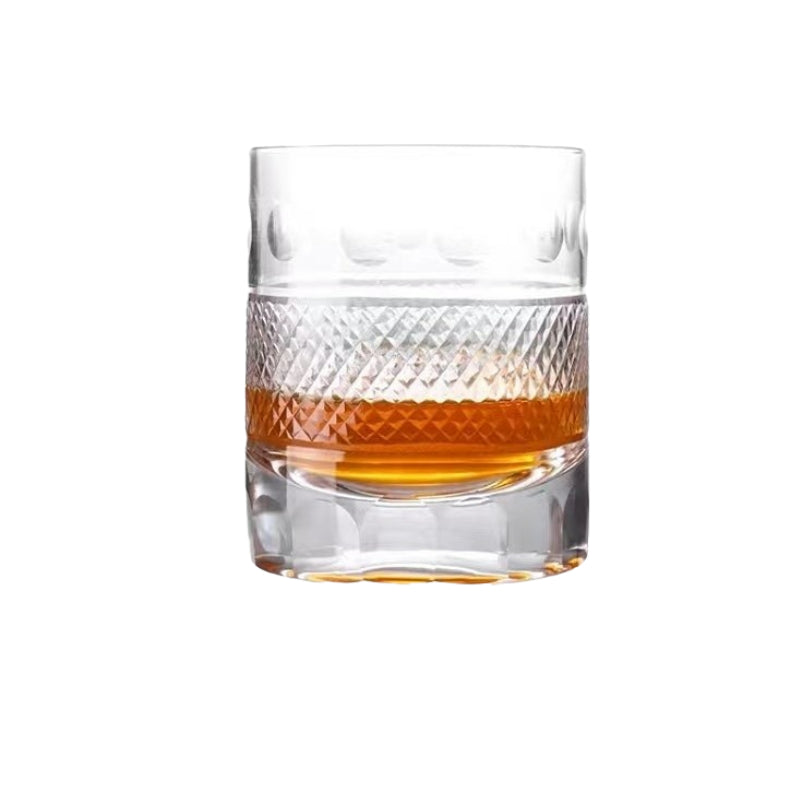 Engraved Crystal Stemless Unbreakable Old-fashioned Whisky Glass