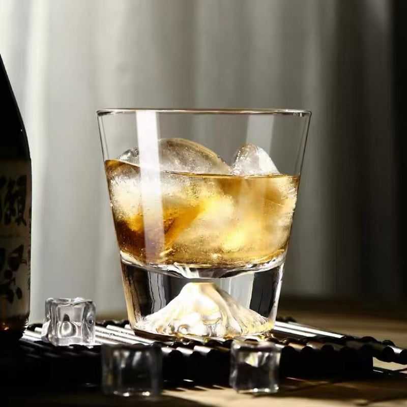 Snow Mountain Handmade Creative Fujiyama Crystal Whiskey Drinking Glass Tumbler Cup