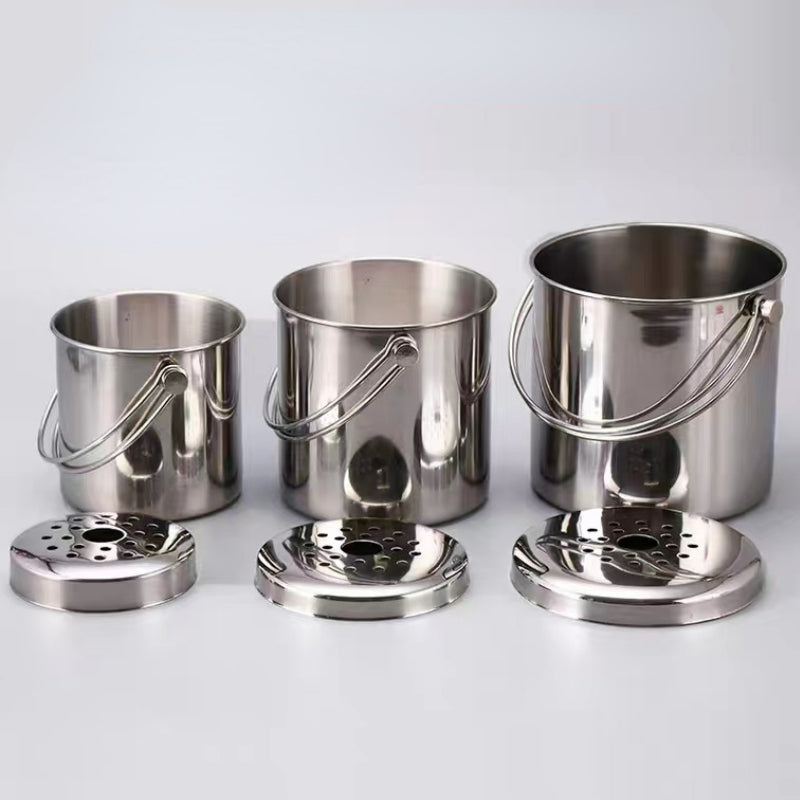 Bar and Wine Ice Bucket Portable Stainless Steel Ice Bucket Container Champagne Bucket with Handle for Home Bar