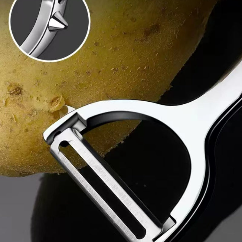 3 in 1 Fashionable Kitchen Tool Stainless Steel Multifunctional Peeler Fruit Vegetable Peeler Carrot Potato Peeler