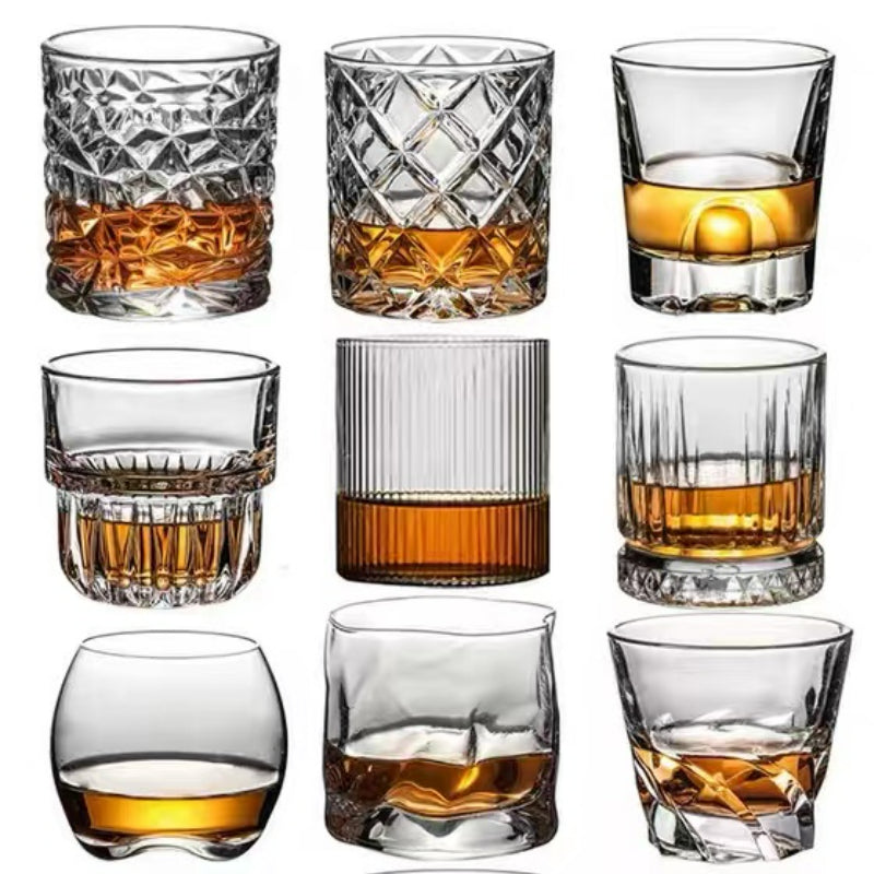 Creative Fingerprint Pattern Unique Lead-free Glass Wine Whisky Cup Glass Mug