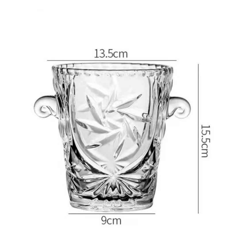 Glass Binaural Sunflower Ice Bucket for Bar