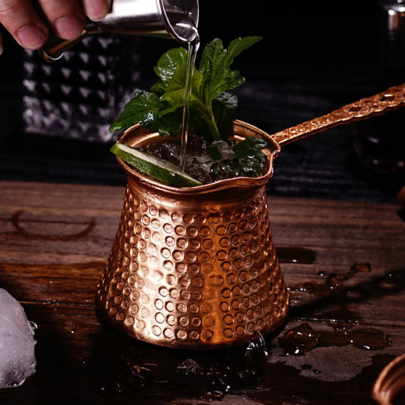 Hand Made Turkish Coffee Pot, Copper Turkish and Arabic Cocktail Glasses