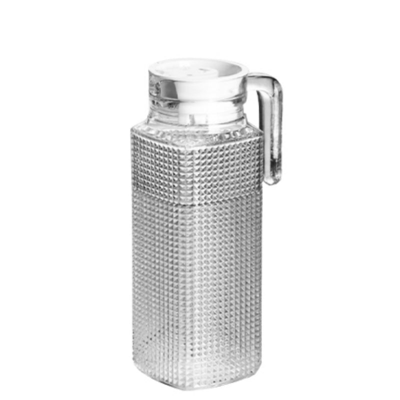 Heat-resistant Water Pitcher with Lid,Glass Milk Jugs with Caps