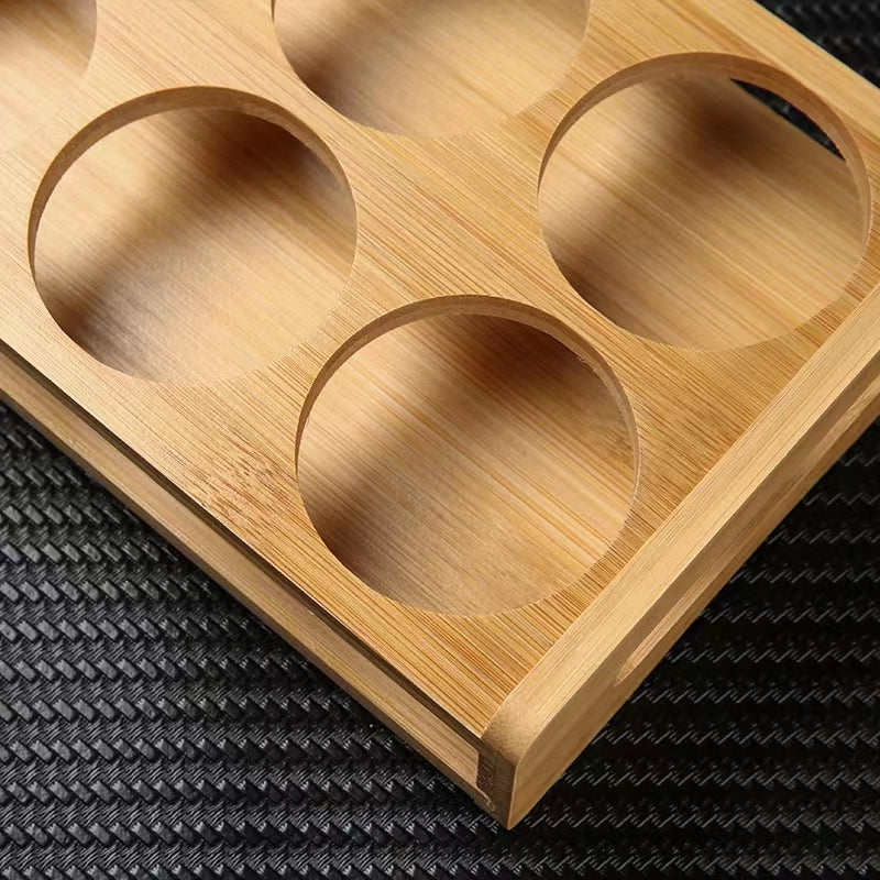 Creative Liquor Cup Wine Dispenser a Cup Bullet Cup Wine Rack Storage Wine Utensils Bamboo Wood Cup Rack Chinese Style Home Bar