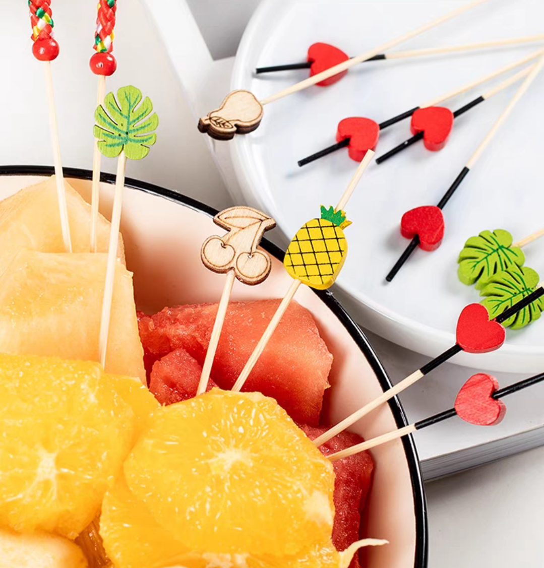 Disposable Fruit Stick Bamboo Stick Flower Stick Creative Art Toothpick Cocktail