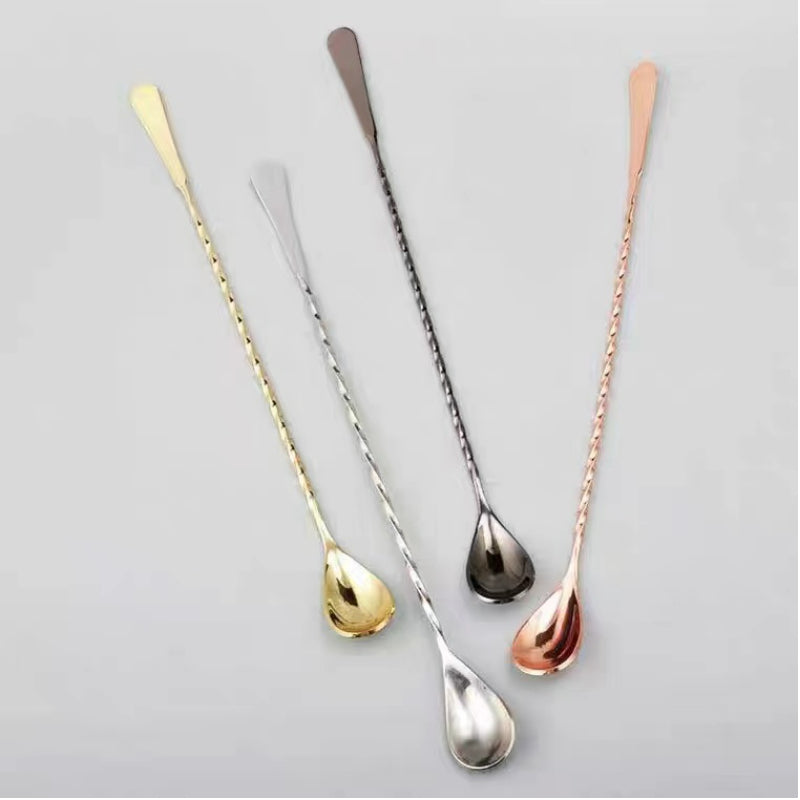 Cocktail Mixing Stirrers for Drink, 40.0cm Long Stainless Steel Bar Spoon with Screw Handle