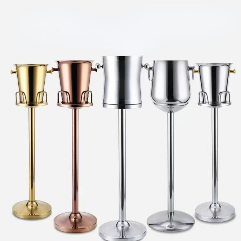 Wholesale Hotel Catering Ice Bucket Gold Stainless Steel Beer Ice Bucket Wares Nightclub Buffet Wine Cold Copper Metal Bucket